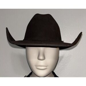 Vtg Resistol Longhorn Self-Conforming 4X Chocolate Brown Cowboy Hat 7 1/8 Oval